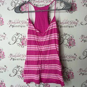 Roxy tank top stripes candy Colors strappy pink and White Striped beach surf